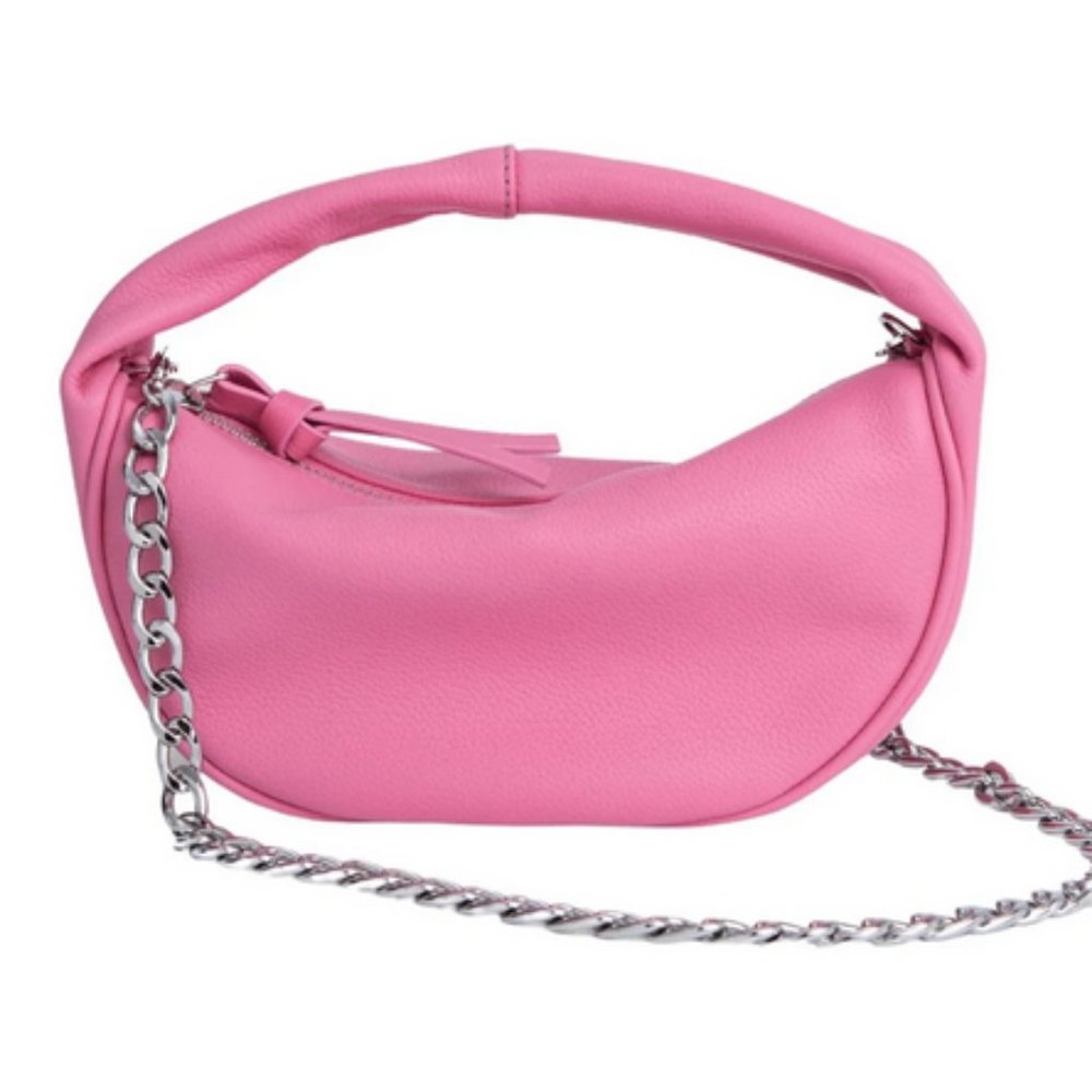 By Far Baby Cush Pastel Pink Small Grain Calf Leather Bag